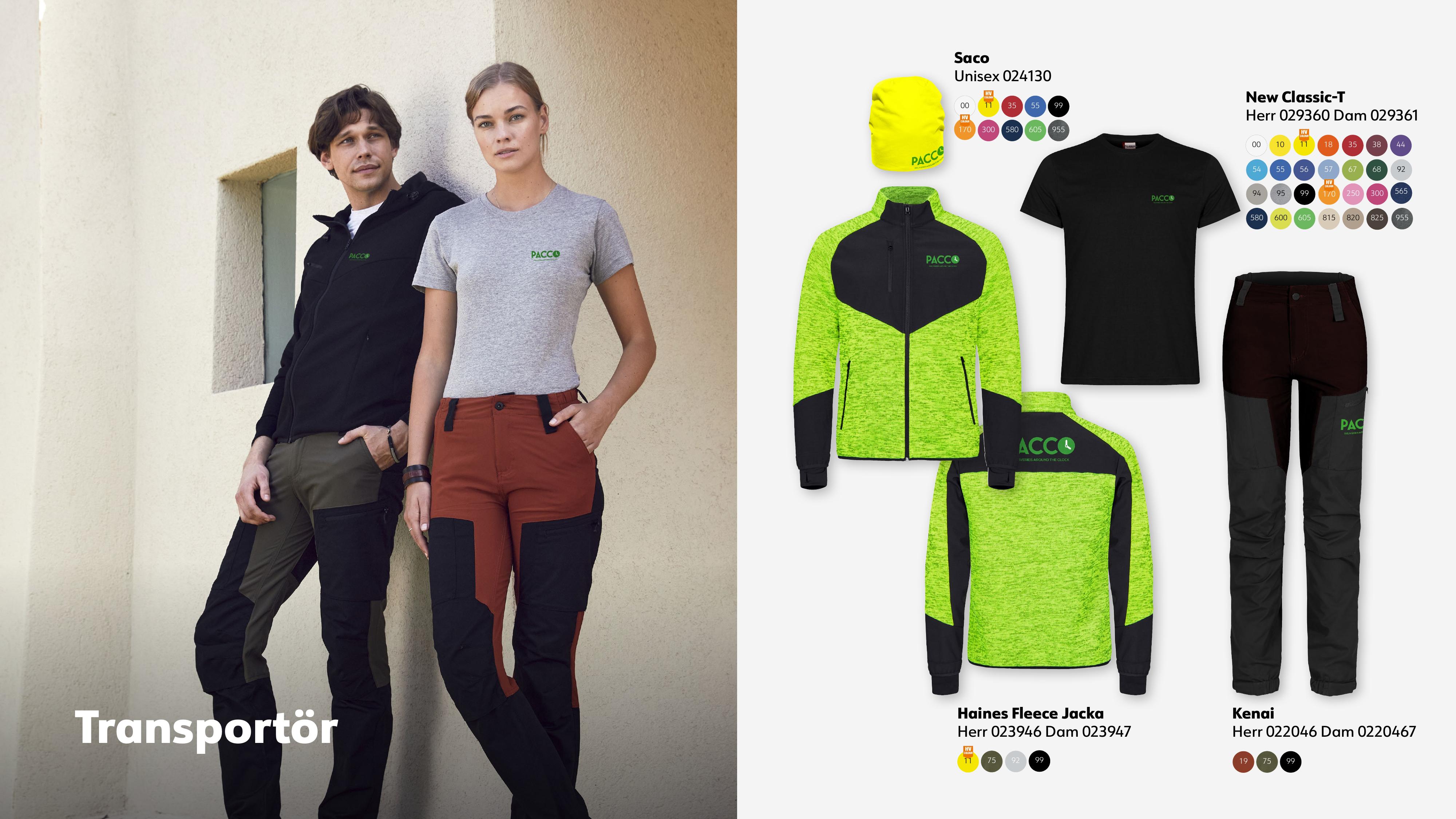 Profilkläder för transport